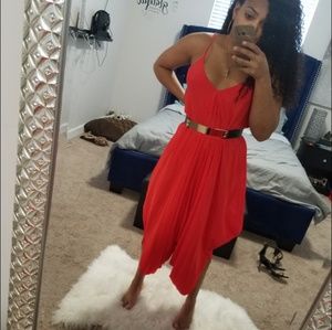 [SOLD] Orange flowy one piece jumpsuit.
